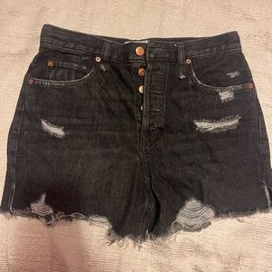 Free people black denim jean shorts